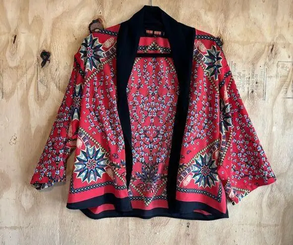 Love Tree  Multi-Colored Red Kimono Size M thumbnail 1