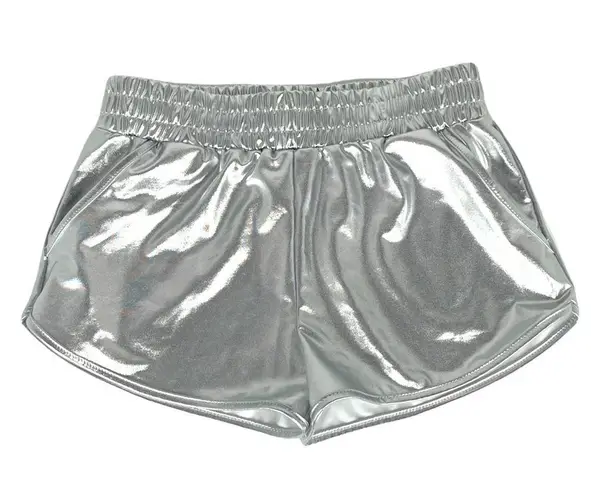 Pumpkino Metallic Disco Shorts Metallic Silver Size Medium