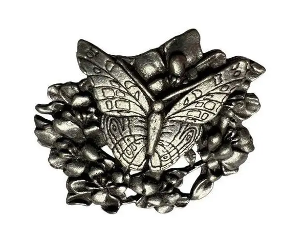 Limited Edition Brooch Pin 1998 Pewter Birds and Blooms Silver