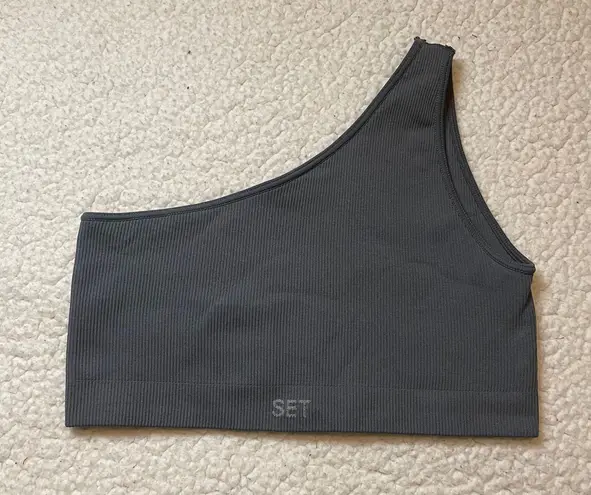 Set Active Slate One Shoulder Bra