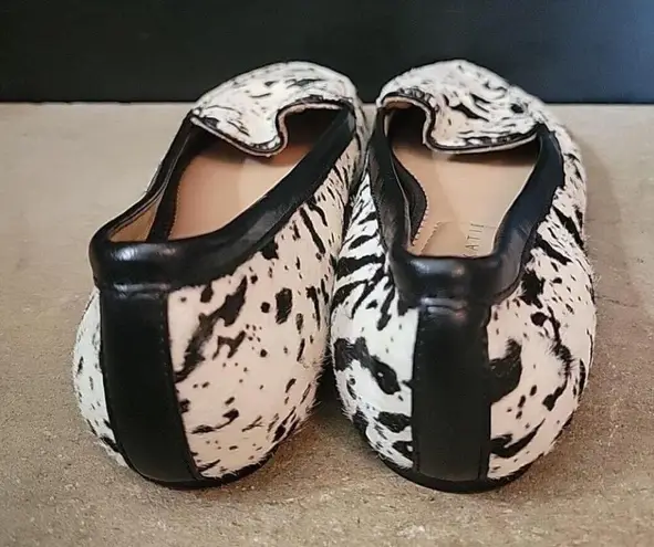 Kelly & Katie  NEW! Designer Leather Dalmatian Print Cow Hair Fur Flats S…