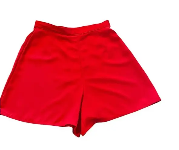 Red high waisted mini shorts , dress shorts Size M