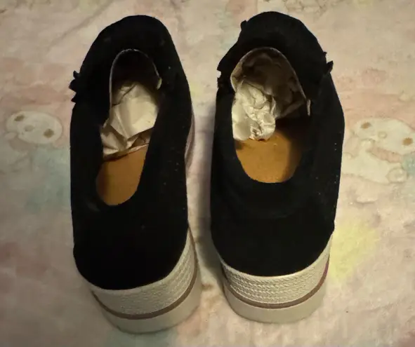 Black suede platform loafers 8 NEW