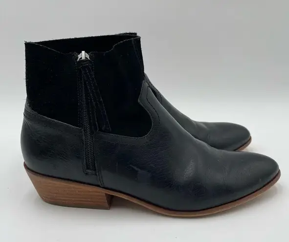 Frye and Co. Women's 10 Black Suede & Leather Rubie Zip Ankle Boots Western