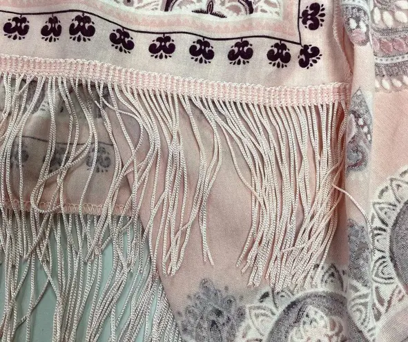 Burnout Bandana Print Kimono Coverup Pink Western Festival Rave Burnout Bohemian Size undefined