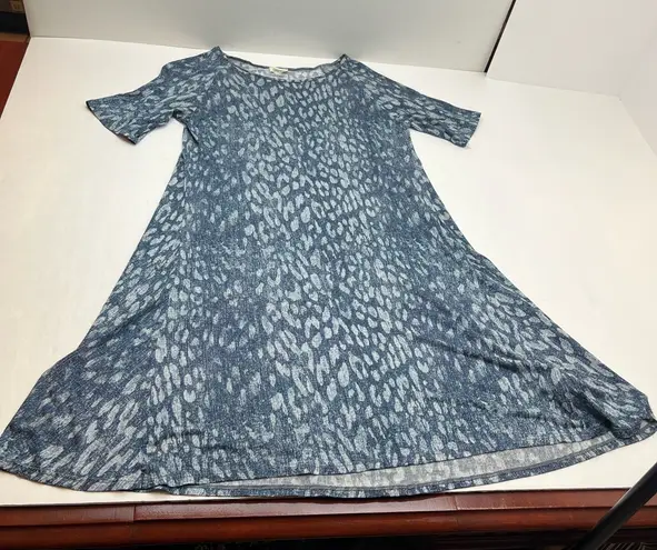 L'Agence L’Agence Blue Printed Swing Dress Womens Size Small Stretch Short Sleeve *FLAW*
