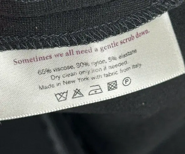 MM.LaFleur size 0 classic black sheath dress split neck career office work wear