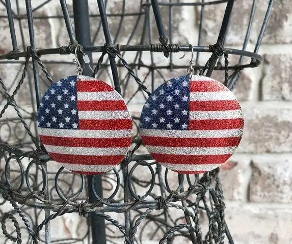 American Flag Earrings July 4 Veterans Memorial