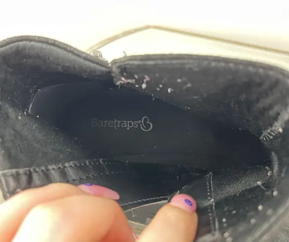 Baretraps Black Oiled Faux Leather Ruched Zipper Detail Yuno Ankle Booties