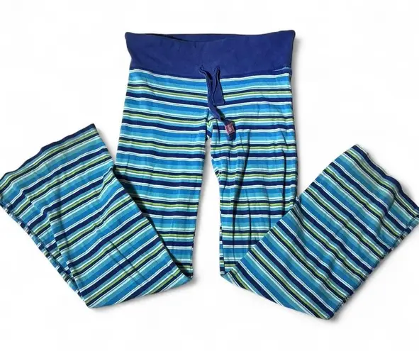 Y2K PINKY Striped Lounge Pants Flared Leg Cotton Blend Womens Size S