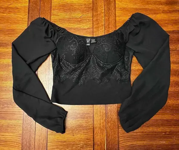 Windsor  Women's Sexy Sweetheart Lace Bustier Billow Sleeve Crop Top Large thumbnail 10