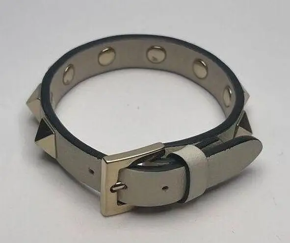 Valentino Garavani Rockstud Calfskin Leather Bracelet - Light Ivory - Preowned