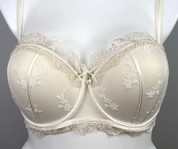 Honey Birdette Daisy Balconette Bra US 40G Padded Lined Molded Underwire Ivory Size undefined