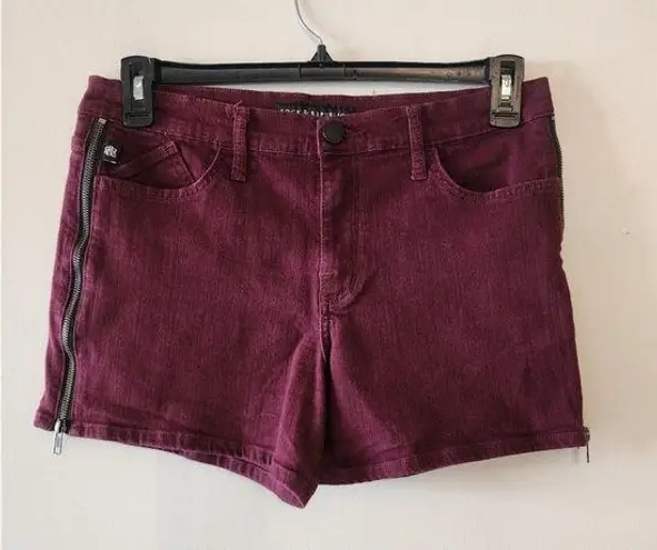 Rock & Republic  Denim Jean Shorts Women Size 12 plum side zipper