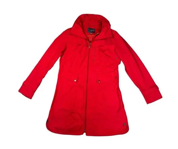 Cole Haan  Women’s S Hooded Packable Water Resistant Raincoat Jacket Red Travel