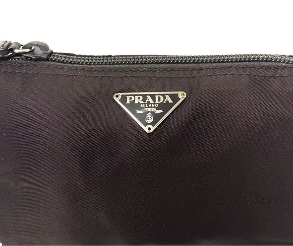 Prada  Brown Nylon Cosmetic Bag