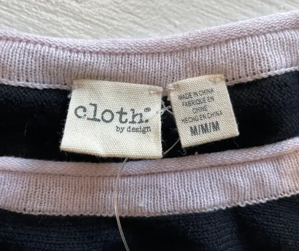 Cloth by Design New Convertible Side Slit Sweater Contrast Trim Black Purple