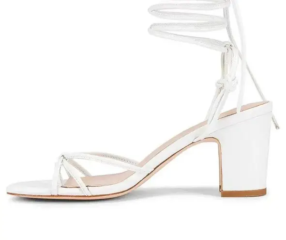 LPA Nicolo Low Heels in White Leather 9.5 New Womens sandals