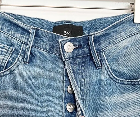3 X 1 Denim Button Fly Higher Ground Boyfriend Slim Distressed Jeans Size 25