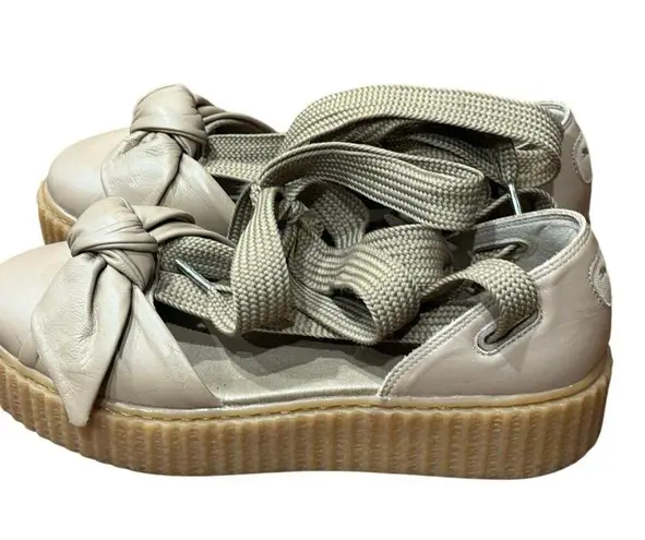 Puma FENTY Rihanna Bow Creeper Sandal Natural Oatmeal Size 8 RARE Lace