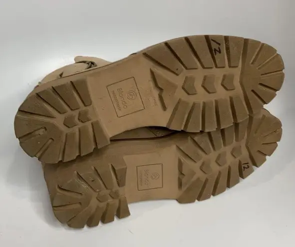 Blondo waterproof tan suede combat boots lug Sole size 8