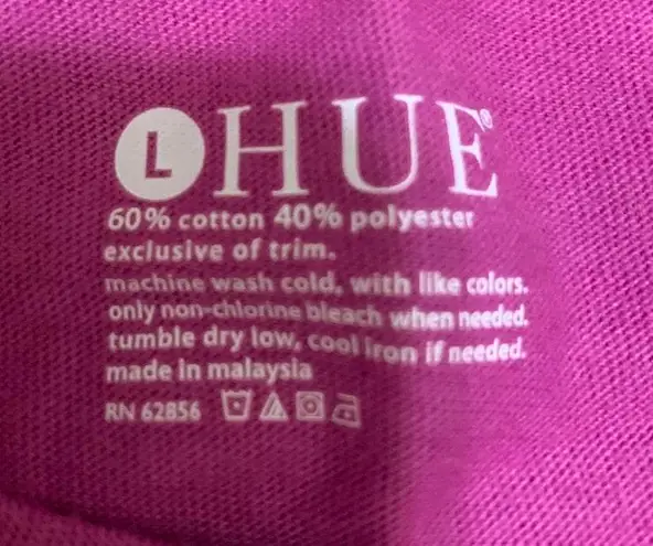 Hue Pink Long Sleeve Large Sleepwear Pajama Top