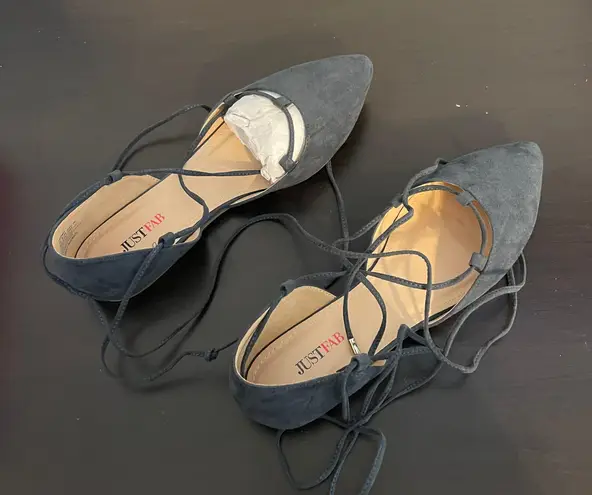 JustFab Lace Up Flats