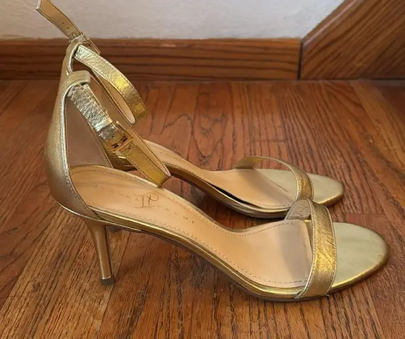 Ivanka Trump Gold Ankle Strap Heels Sandals Shoes Size 10