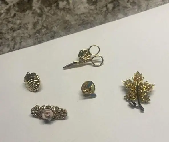 Lot Of 5 Brooch / Tack Pins