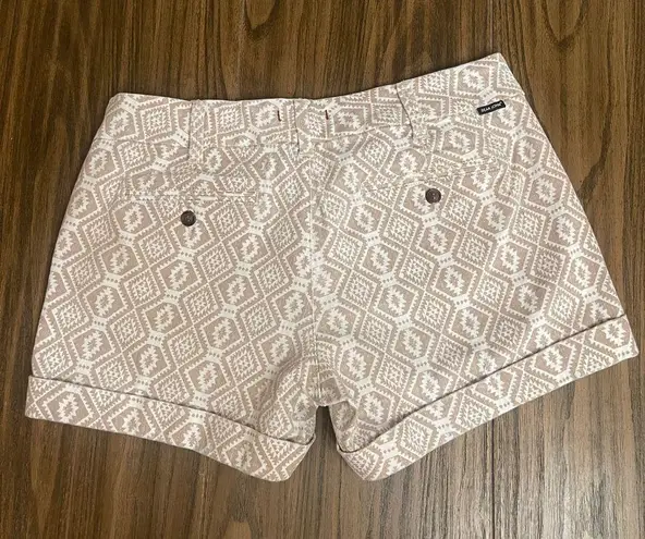 Dear John Flat Front Cuffed Chino Shorts Tribal Print Women’s size 30