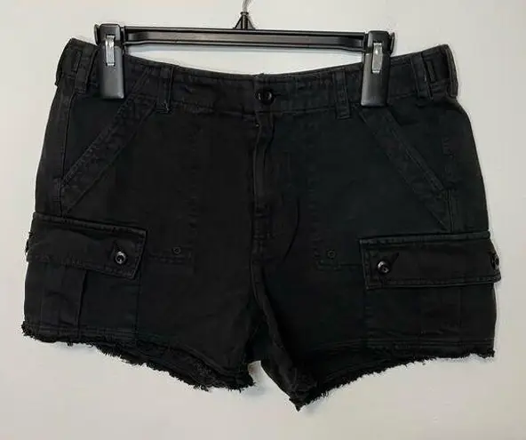 Lucky Brand  Black Cargo Shorts 27 Womens Raw Hem Pockets Casual Utility