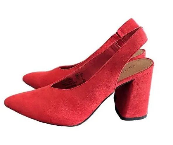 Christian Siriano Red Palmer Flared Heel Slingback Size 6