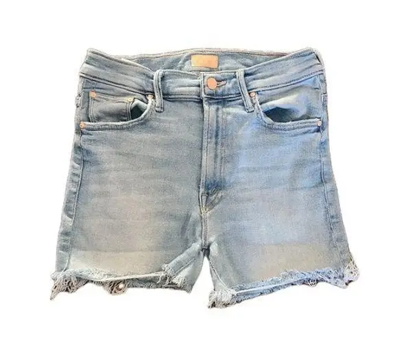 Mother The Insider Cutoff Jean Shorts Womens Sz 27 Light Wash Stretch Distressed Blue