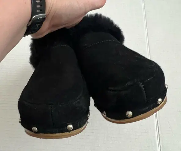 Cloud Nine Women’s Black Leather Monica Sheepskin Clog Size 8