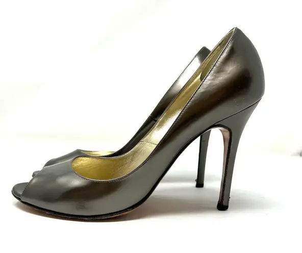 LUCIANO PADOVAN bronze peep toe heels, made in Italy, size 40