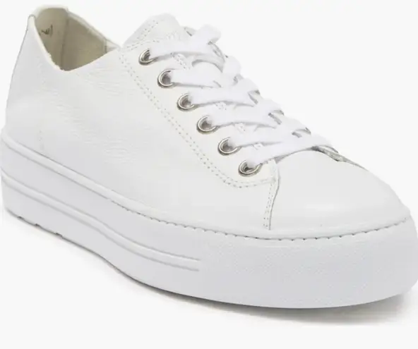 Paul Green Bixby White Leather Platform Sneakers - Size 7