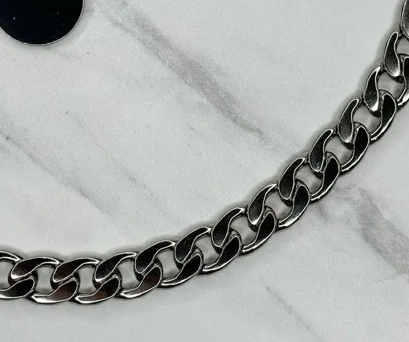 Silver Tone Flat Chain Link Belt Y2K Festival One Size (OS) ✨