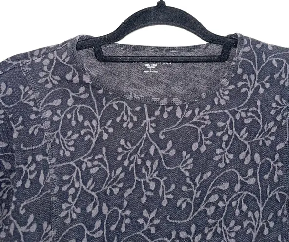 Woolrich 100% Cotton Dark Gray Floral Print Long Sleeve Top