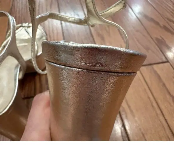 Schutz Kelsie Platform Sandal Heels Metallic Size 10.5 STORE MODEL