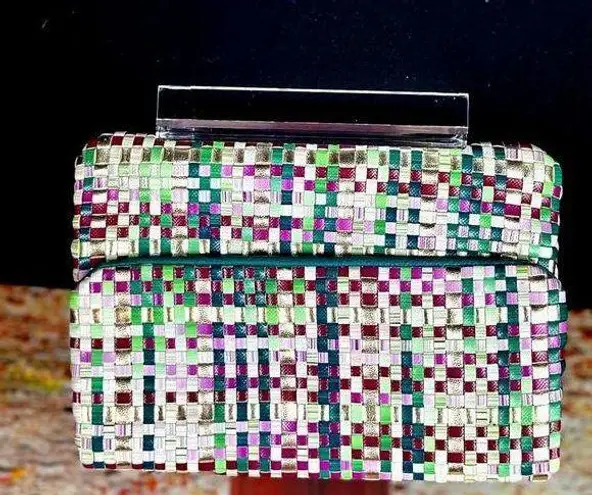 Deux Lux Woven Metallic Clutch Magnetic Closure Multi