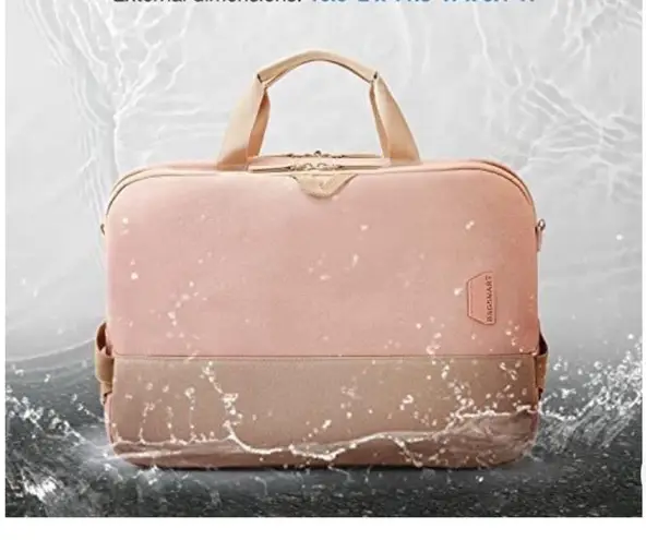 Tan and Pink Laptop Case Durable Accessory