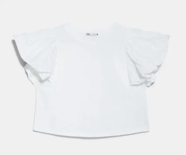 ZARA Brand New with tags  short puff sleeves white shirt