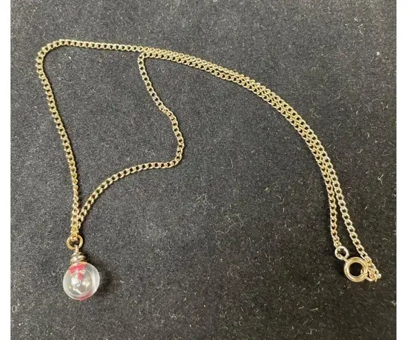 Vintage Women's 16" Gold Tone Chain with Charm Genuine Ruby Hand Set SKU 3786