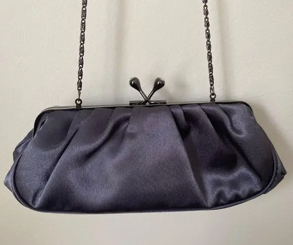 Jessica McClintock Evening Small Bag. Gun Metal Gray Satin Finish