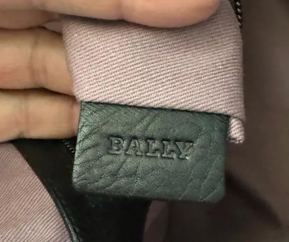 BALLY black leather hobo, tassel tieclosure, made in Italy