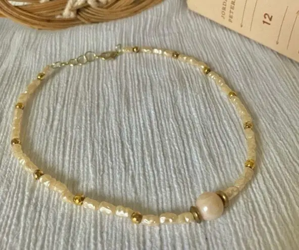 Handmade Freshwater Pink Choker Necklace “Elea” Goldcore Brass Beach Mermaidcore