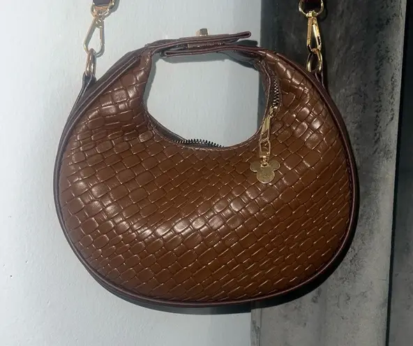 Cute Mini Brown Woven boho crossbody Handbag