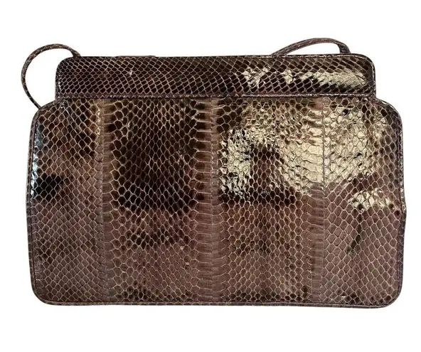 Vintage Mary McFadden Purple Snake Shoulder Bag