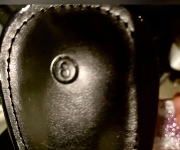 NWOT Women's Black Chunky Heeled Sandals. Square Open Toe, Chain Decor Slip On Size 8