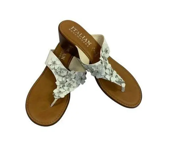 Italian Shoemaker Women's Floral Sandals White Size 8
